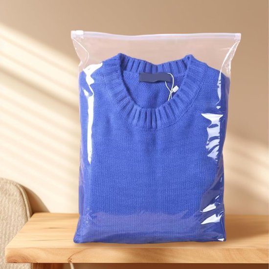 Herbruikbare Ziplock Zakken - Kleding Opbergzakken - Spullen Organiseren - Transparant EVA Materiaal - 100 Stuks 30x40cm - Transparant — afbeelding 3