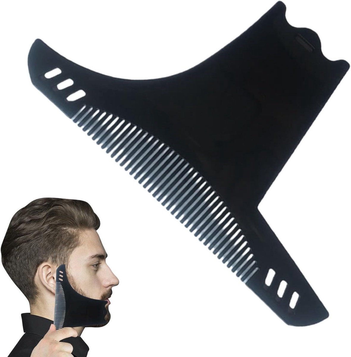 Baard Shaping Tool - Baard Styler - Baard Trimmen - Perfecte Lijnen - 17.5 cm - Transparant