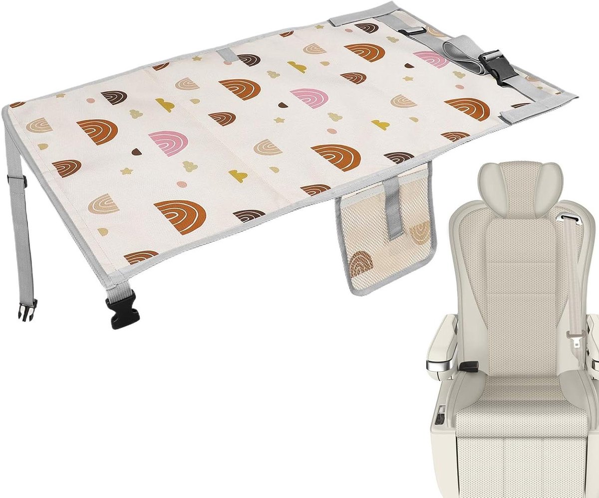 Peuter vliegtuigbed - Reisstoelverlenger - Comfortabel reizen - Waterdicht en opvouwbaar - 76x44.5cm - Meerkleurig