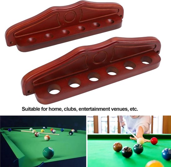 Biljartkeu houder - Keu rek - Biljart organiseren - Wandmontage 6 gaten - 10x10x10 mm - Wijnrood — afbeelding 2