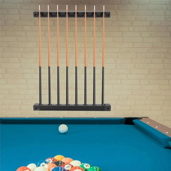 Biljartkeu Houder - Keu Rek - Speelkamer Organiseren - 8 Clips - 40.5 cm Lengte - Zwart — afbeelding 2