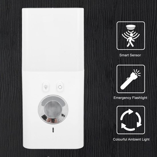 LED Nachtlampje - Stekkerlampje Bewegingssensor - Veilige Verlichting - Automatische Sensor - 4000K Warm Wit - Wit — afbeelding 2