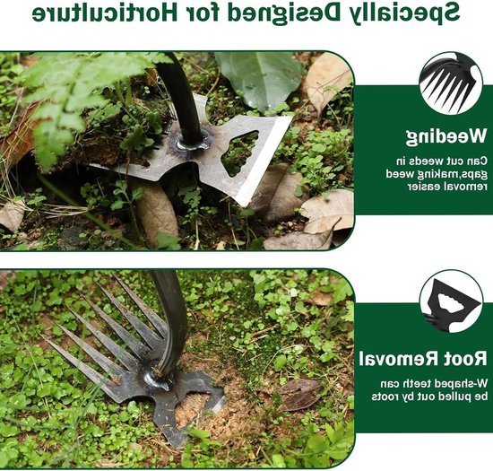 11-tandige onkruidverwijderaar met rubberen handvat - speciaal voor paardenbloemen, gazon, terras en tuinonderhoud van Merkloos	 — afbeelding 5