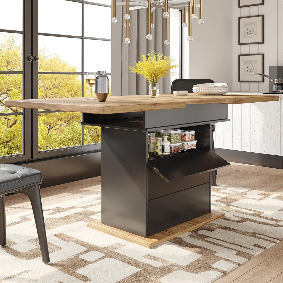 Luxe Uitschuifbare Slaapbank - Zwart - 140x80x75 cm - Arqam