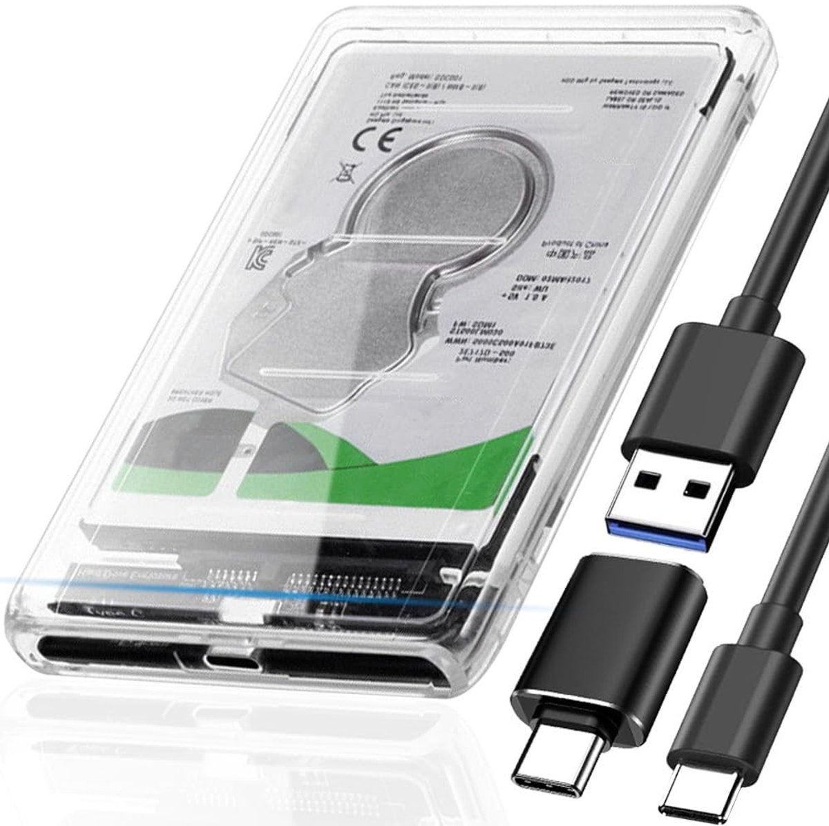 Transparante 2.5" Hard Drive Enclosure USB 3.0 - 6Gbps HDD/SSD Behuizing