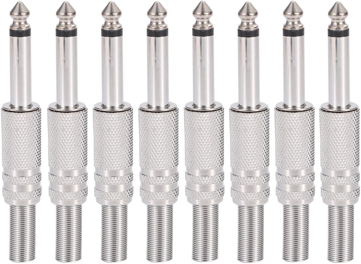ONF3 - Mono Plug Connector - 6.35mm - Geschikt voor Speakers en Microfoons - 8 Stuks - Betrouwbare Geluidsverbinding - Duurzaam Ontwerp - Geschi...