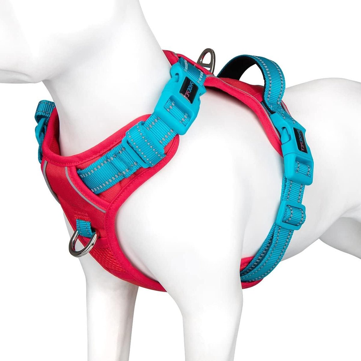 Hondenharnas Anti-trek - Hondenvest Comfort - Veilig Wandelen - Met Handgreep - Maat S - Rood Blauw