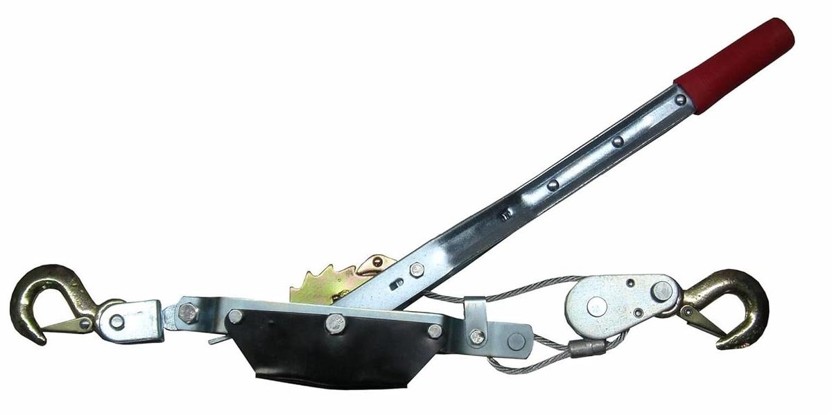 Ratelkabel - Touwtrekker hijsband - Lasten Verplaatsen - Met Veiligheidshaken - 2 Meter - Zwart