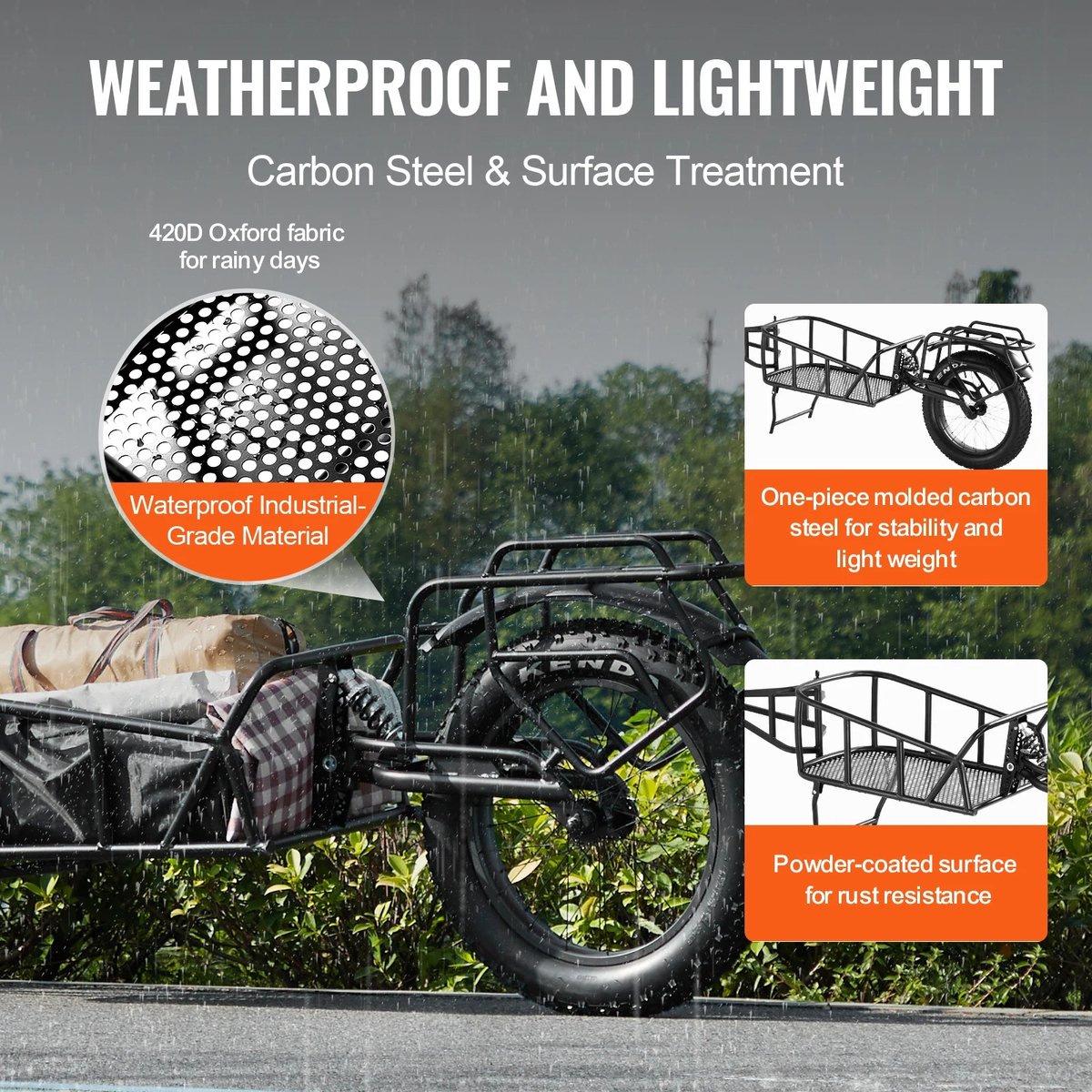 Solayne Fietskar - Transportkar - Fiets aanhanger - Transportfiets - Bagage - Fietstrailer - Opvouwbaar - Draagvermogen 32 kg – foto 6