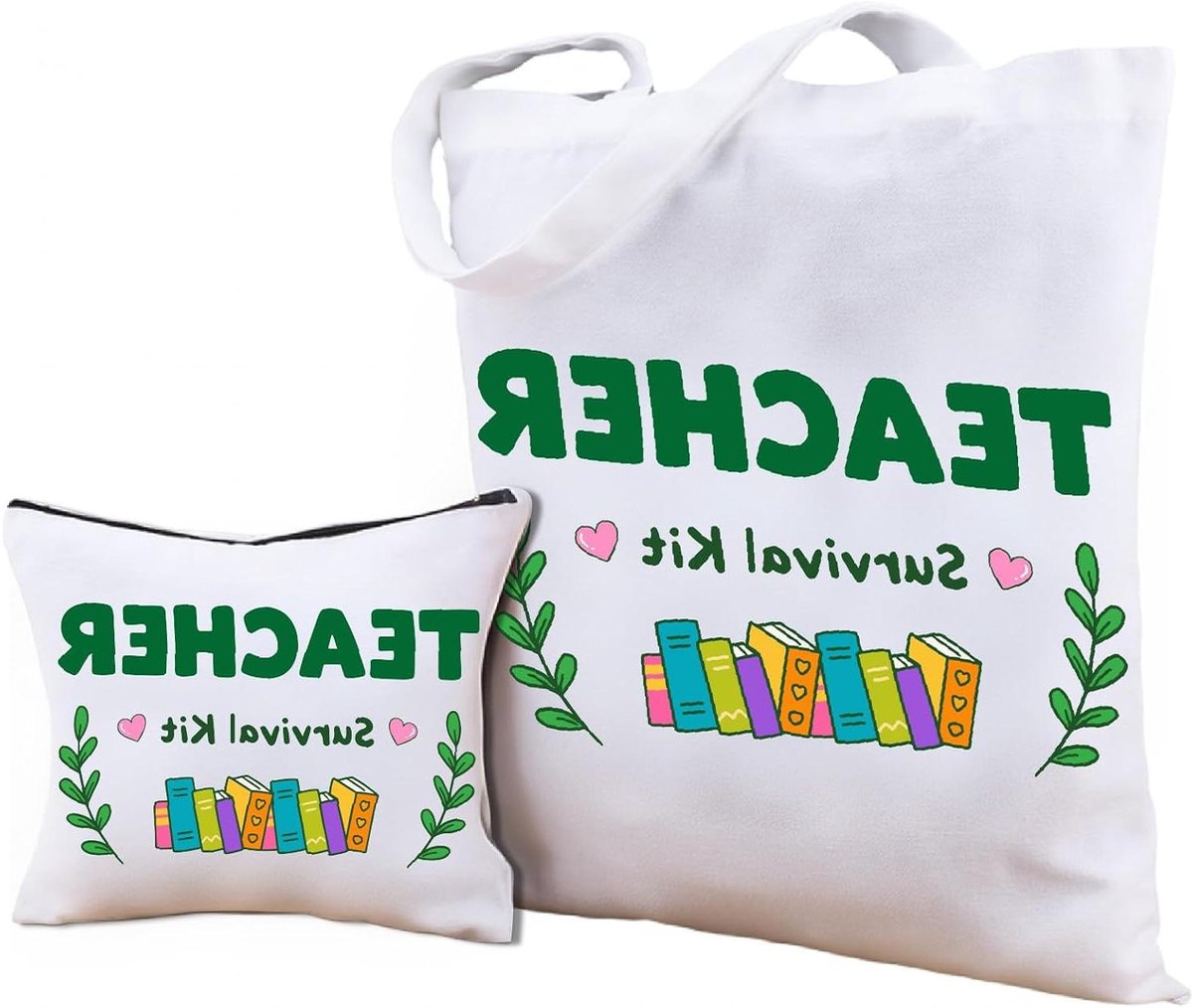 Lezen Canvas Tassen - Dank U Totes - Dagelijks Gebruik - Set van 2 - 35 x 40 cm