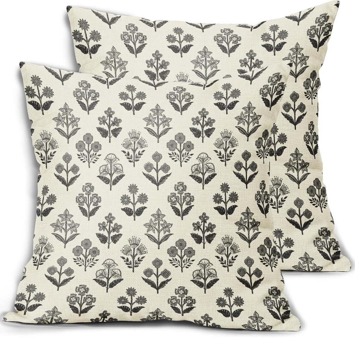 Kussenslopen Set - Decoratieve Hoezen - Bank en Bed - Dubbelzijdig Bedrukt - 40x40 cm - Zw