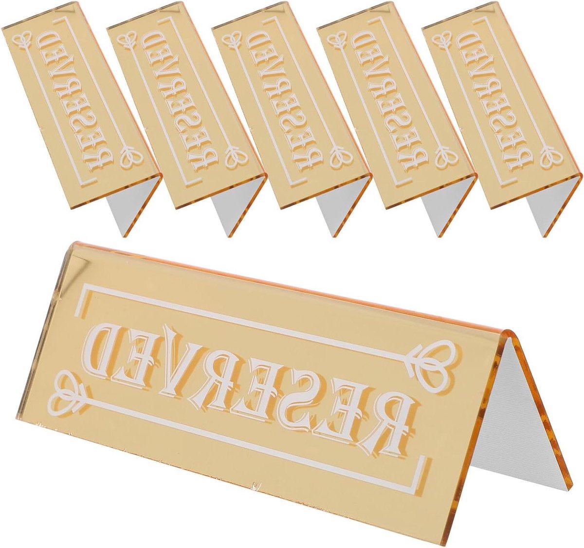 Reserveringstafels Set - Tafelkaarten - Tafel Reserveren - Dubbelzijdig - 6 Stuks - Goud