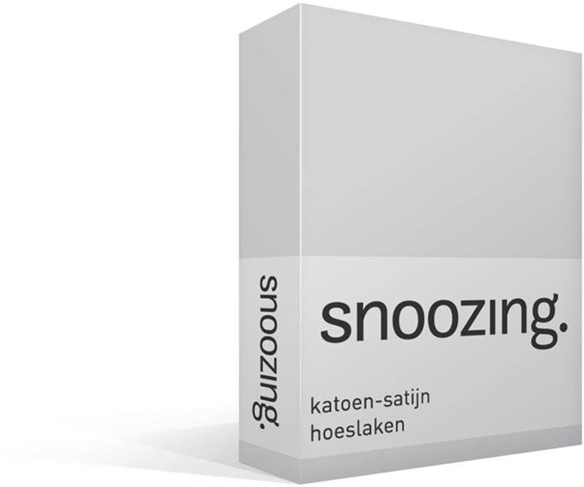 Snoozing Katoen-satijn - Hoeslaken - Tweepersoons - 120x220 cm - Grijs
