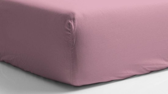 Snoozing - Katoen-satijn - Hoeslaken - Extra Hoog - Eenpersoons - 100x200 cm - Roze