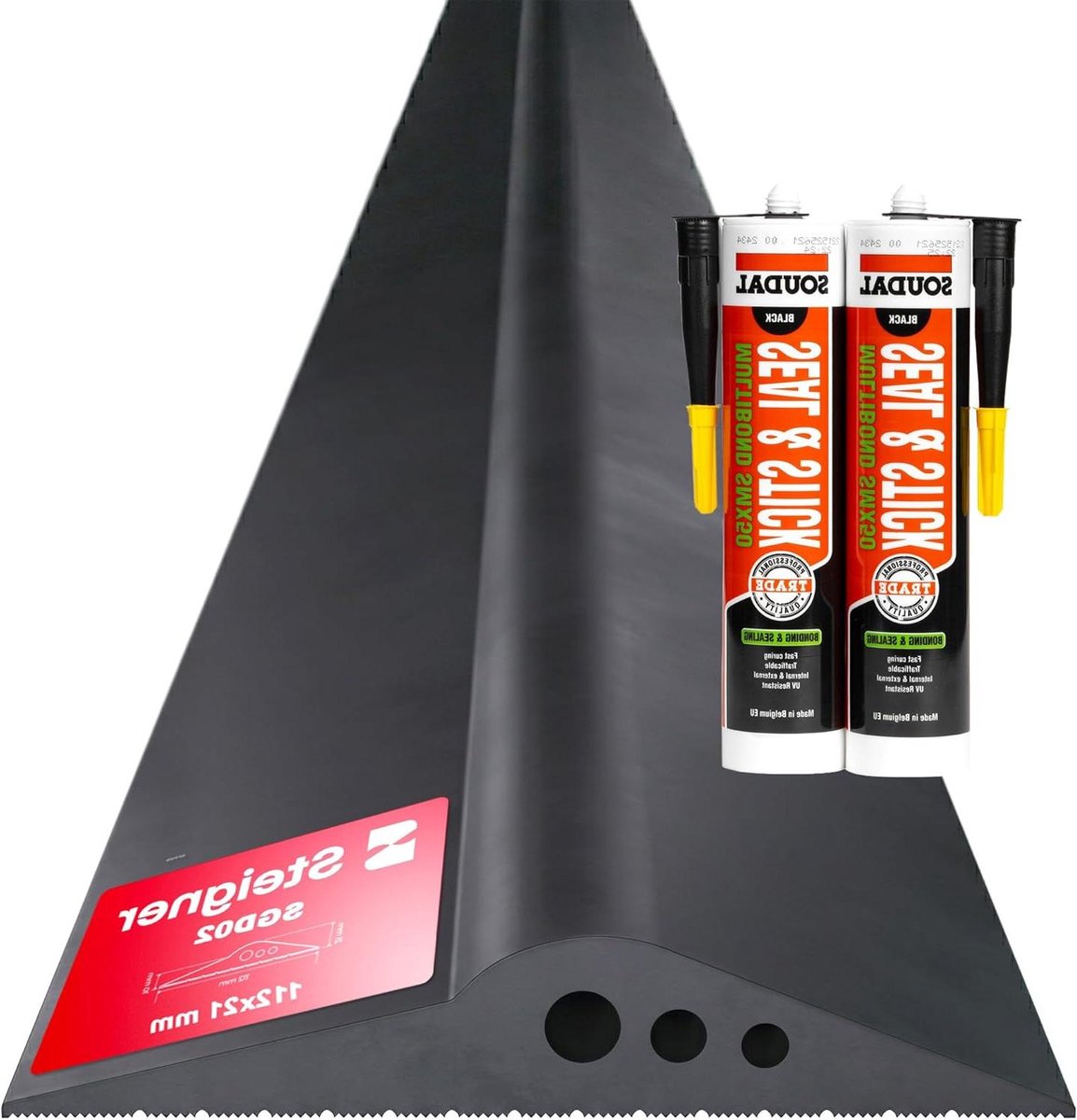 Garagepoort Drempelafdichting - Tochtstrip Rubber - Water Keren - EPDM Materiaal - 35 meter - Zwart