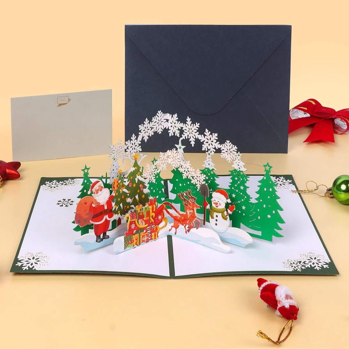 Unieke 3D Pop-Up Kerstboom Kaart voor Feestdagen, Perfect als Cadeau of Decoratie