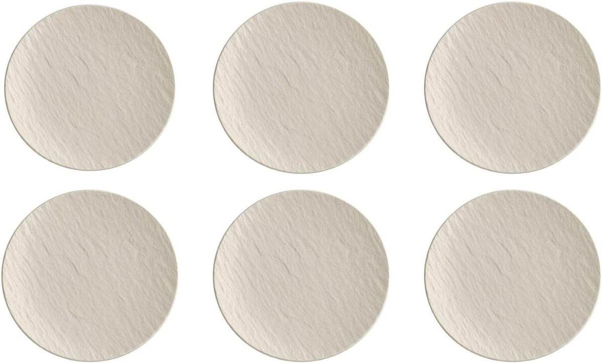 Borden Set - Porseleinen Schotels - Brood en Boter - Matte Leisteenlook - 15.5 cm - Wit