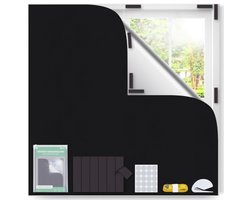 PromoHome Magneet Verduisteringsrolgordijn 100% Blackout Zonder Boren 145x100 cm - Draagbaar Gordijn voor Slaapkamer, Kinderkamer, Reizen, R