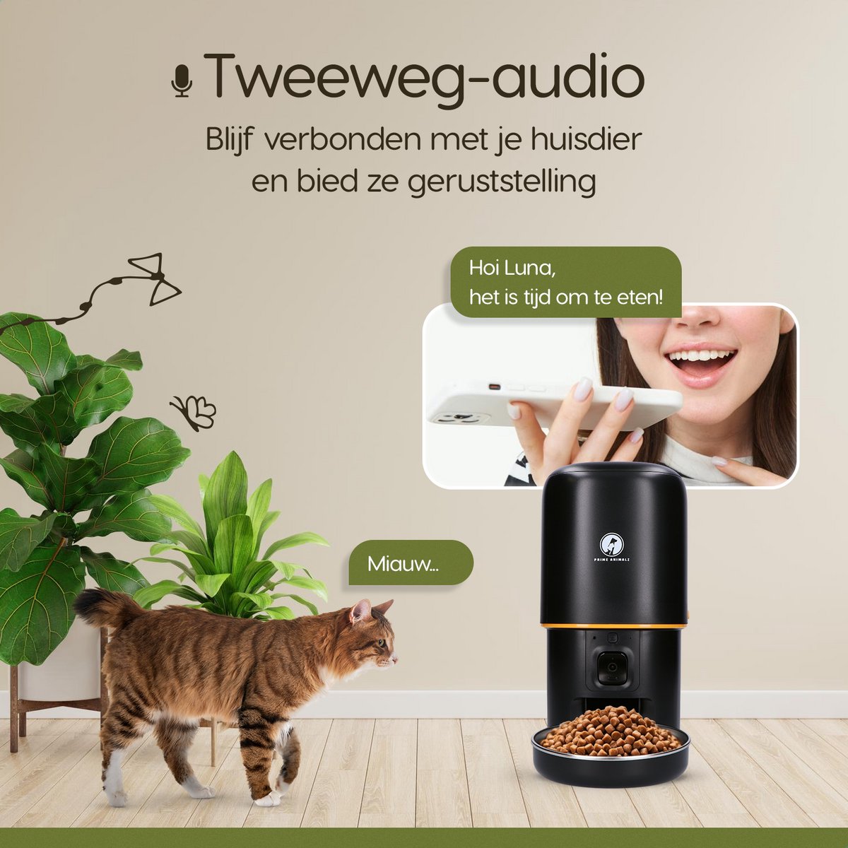 Prime AnimalZ Compacte Automatische Voerbak met stoomborstel - afbeelding 3
