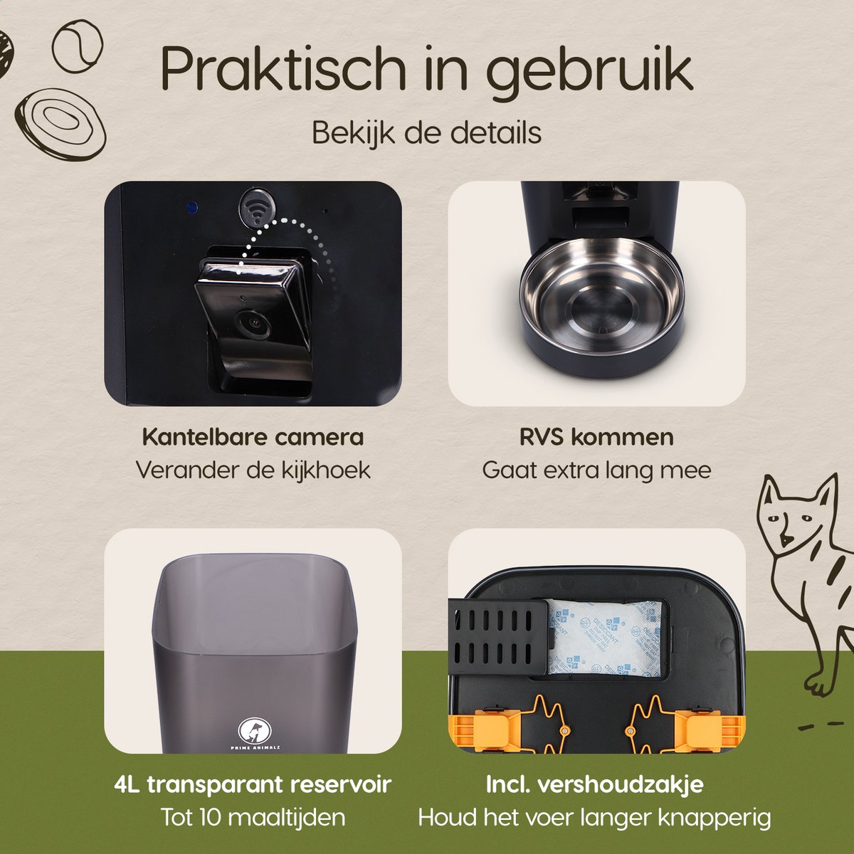 Prime AnimalZ Automatische Voerbak 4L - afbeelding 3