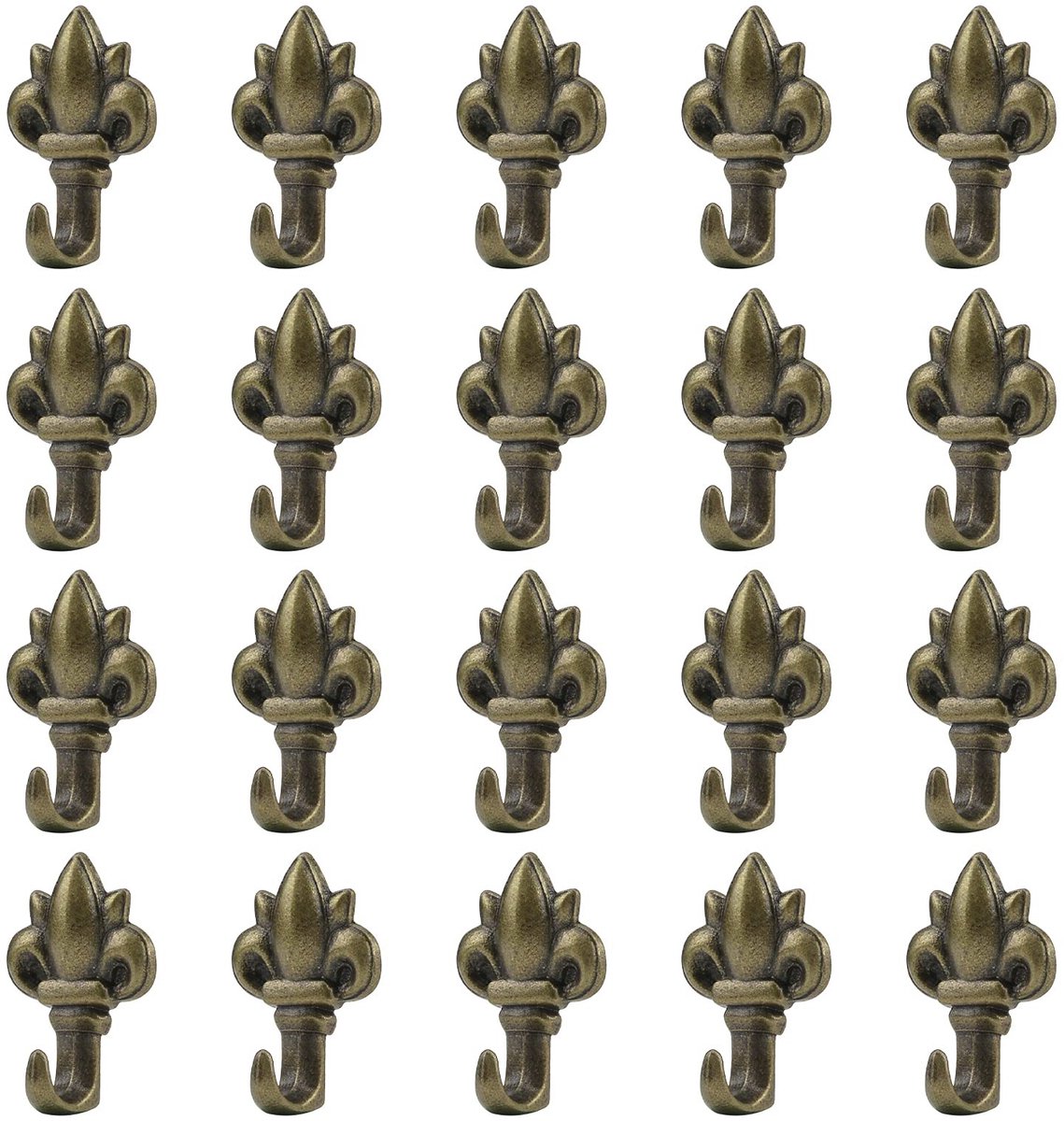 Allecto - Push Pin Hangers - Vintage Foto Ophangsystemen - Bronzen Bloemvorm - Decoratieve Muurhaken - Herbruikbare Plastic Doos - Geschikt voor M