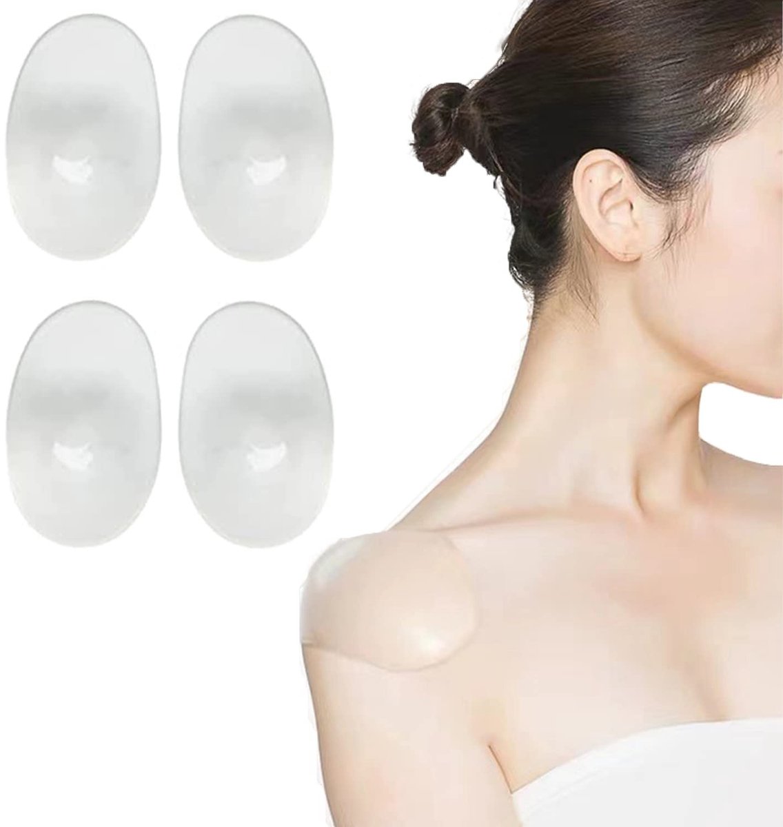 Allecto - Transparante Silicone Schouderpads - Herbruikbare Pads voor Blazers - Zelfklevende en Duurzame Pads - Voor T-Shirts - Ideaal voor Onderkl..