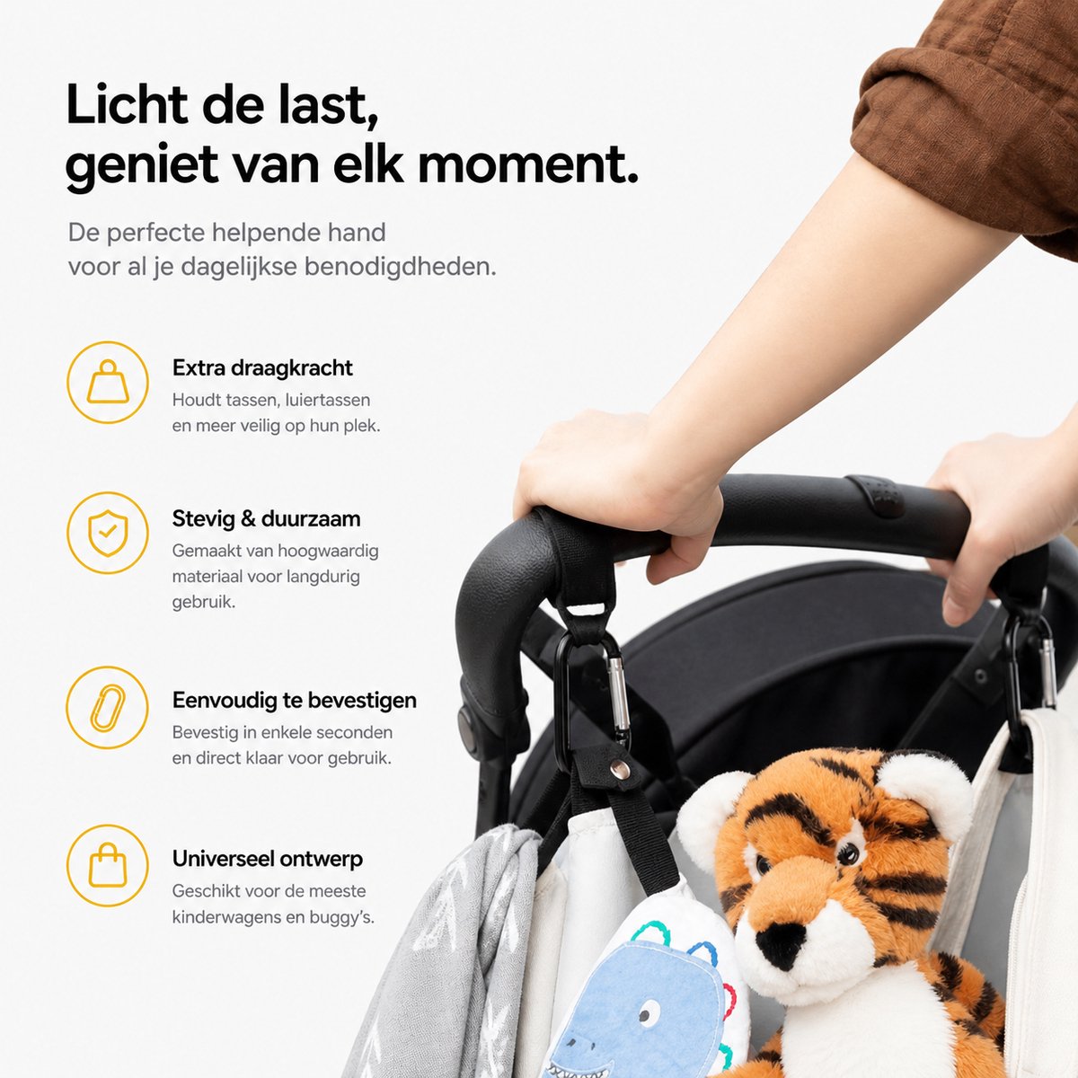 BOTC BOTC Leather Kinderwagen Tassenhaakjes - afbeelding 5