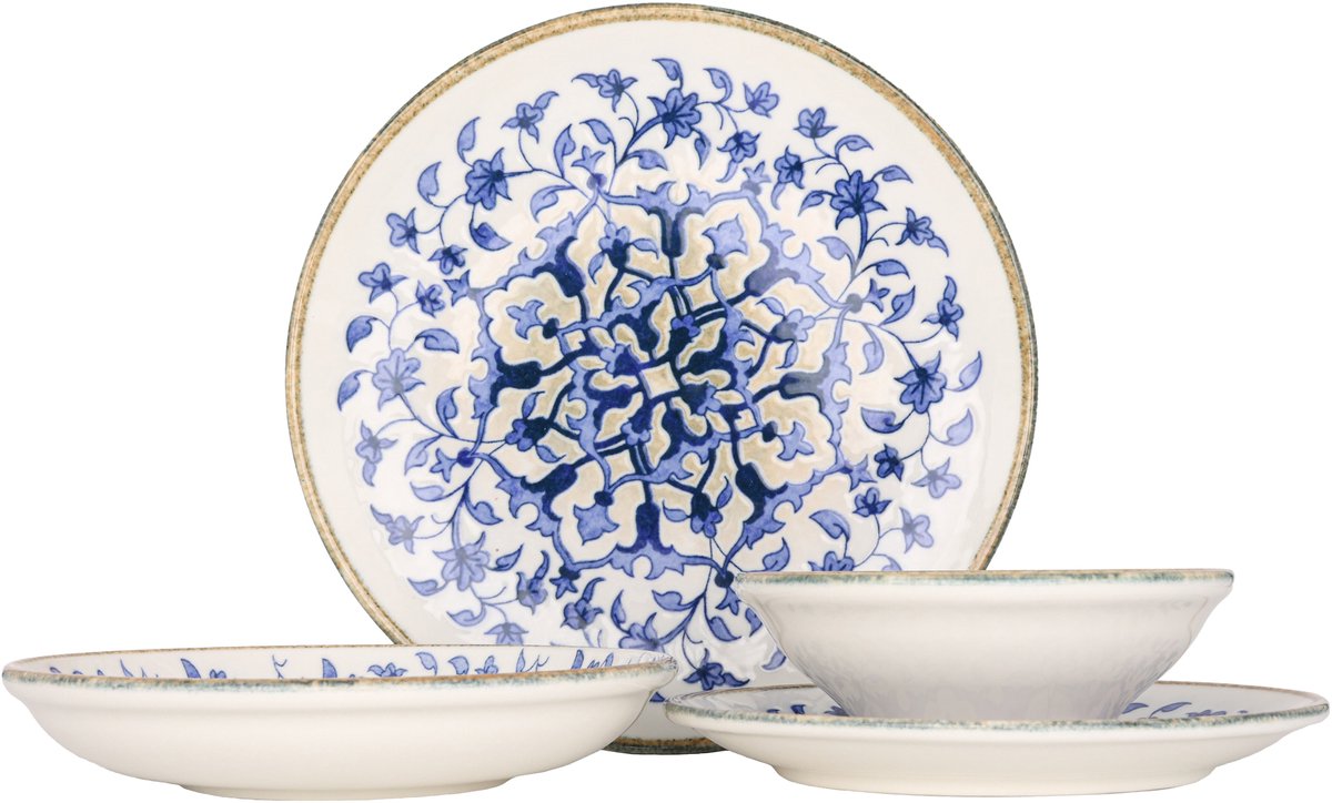 Kütahya Porselen Serviesset (Medium) - Tile Legacy - 24 delig - 6 persoons - Porselein