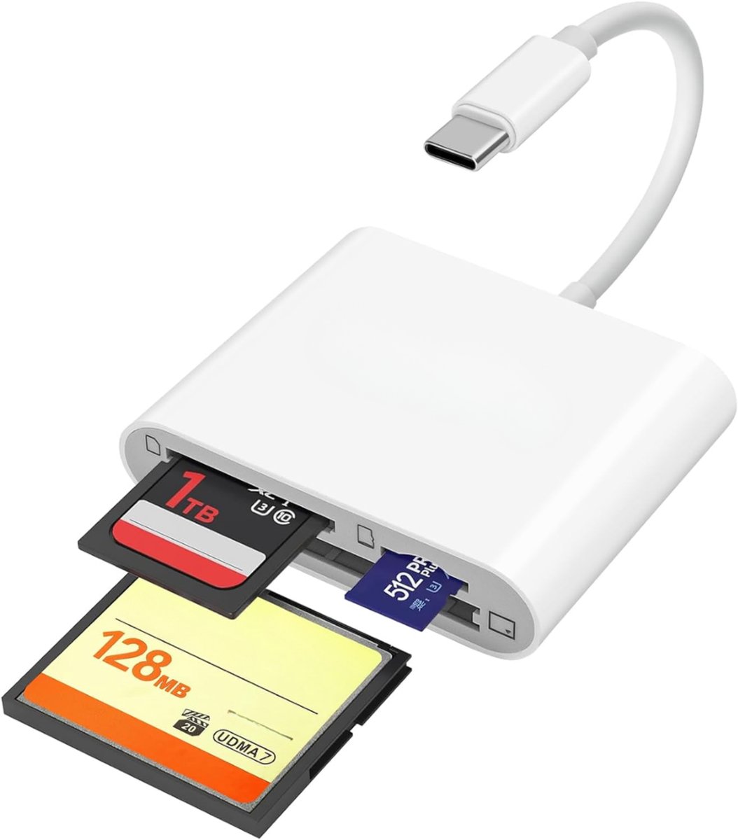 YOR® Sd Kaart Lezer - SD-kaart - SD-kaartlezer USB-C - Wit - 17cm x 10cm x 2cm