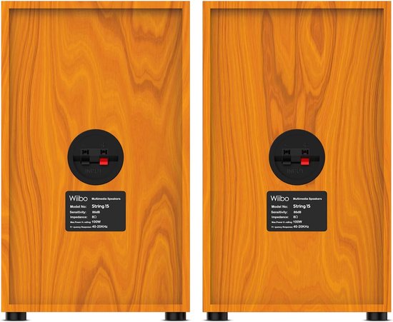 Hifi Luidsprekers - Boekenplank set - Muziek Luisteren - Diep Geluid - 22.5 x 18.5 x 30cm - Walnoot — afbeelding 4