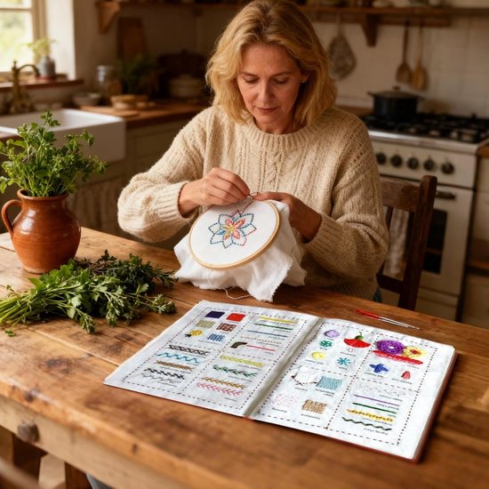 Borduurstekenboek - Hobby gids - Creatief leren - Met gereedschapsset - 20 cm breed - Niet gespecificeerd — afbeelding 5