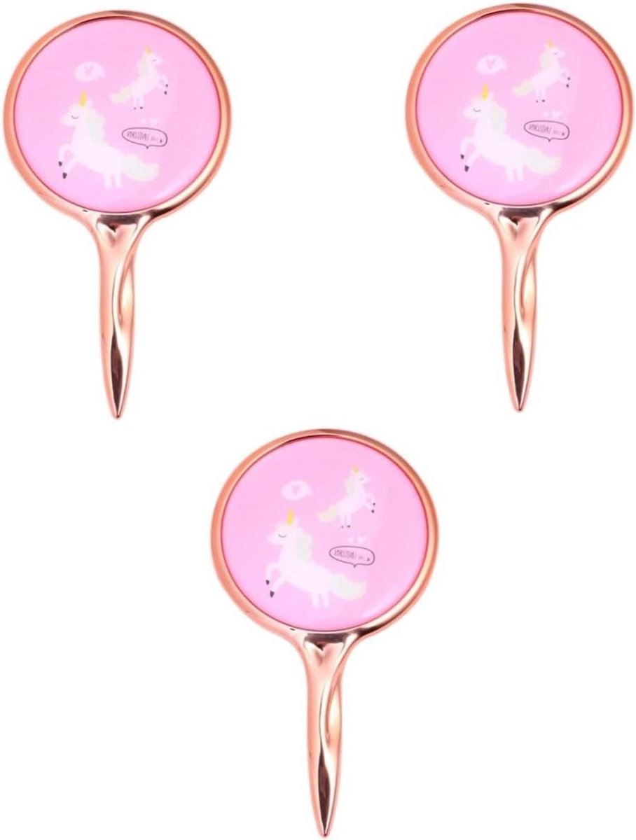 Make-upspiegels - Cosmetische spiegel - Make-up aanbrengen - Draagbaar en compact - Set van 3 - Roze