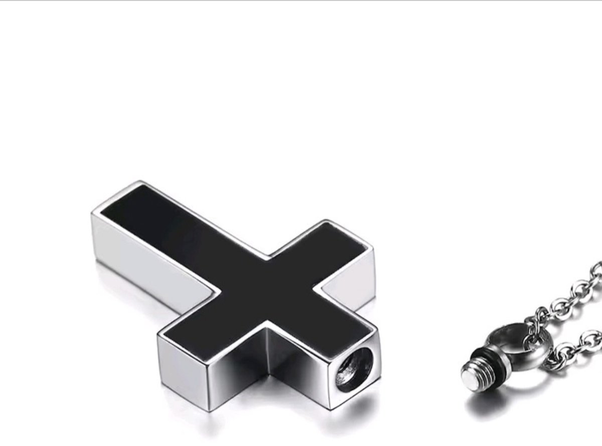 Kruis Ashanger – Gedenksieraad – Inclusief Vulset – 32 x 22 mm - Assieraad