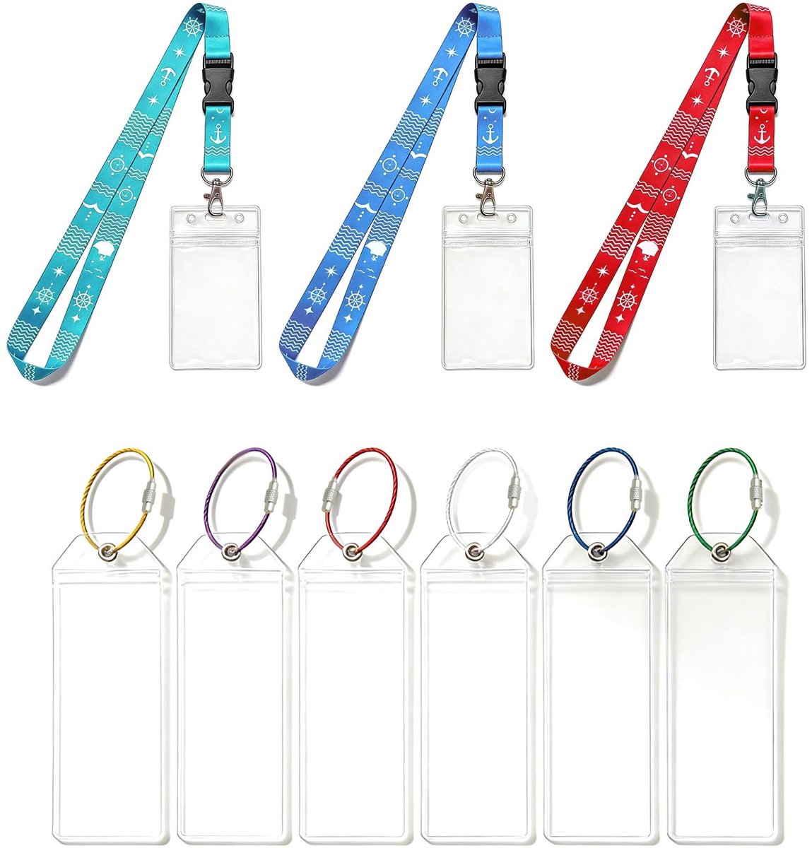 9-delige Kofferhanger Set met 6 Transparante Labels en 3 Sleutelhangers - Perfect voor Cruises en Vliegtuigen