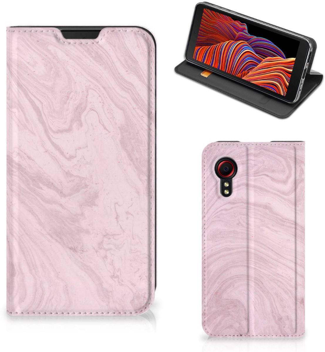 Samsung Galaxy Xcover 5 Standcase Marble Pink - Origineel Cadeau Vriendin