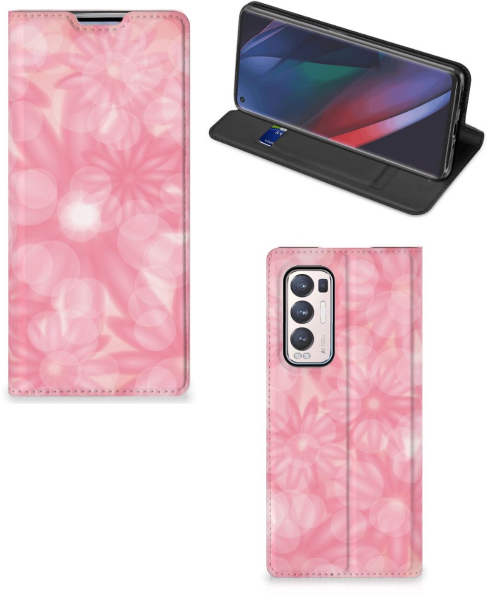 Standcase Hoesje voor OPPO Find X3 Neo Smart Cover Spring Flowers