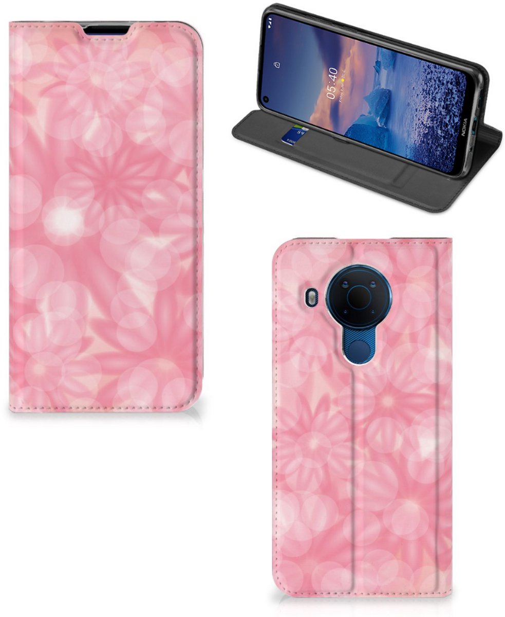 Standcase Hoesje voor Nokia 5.4 Smart Cover Spring Flowers