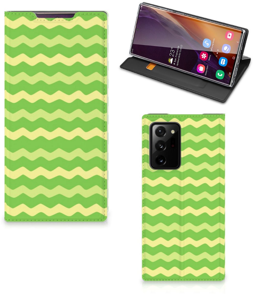 Samsung Galaxy Note 20 Ultra Hoesje met Magneet Waves Green