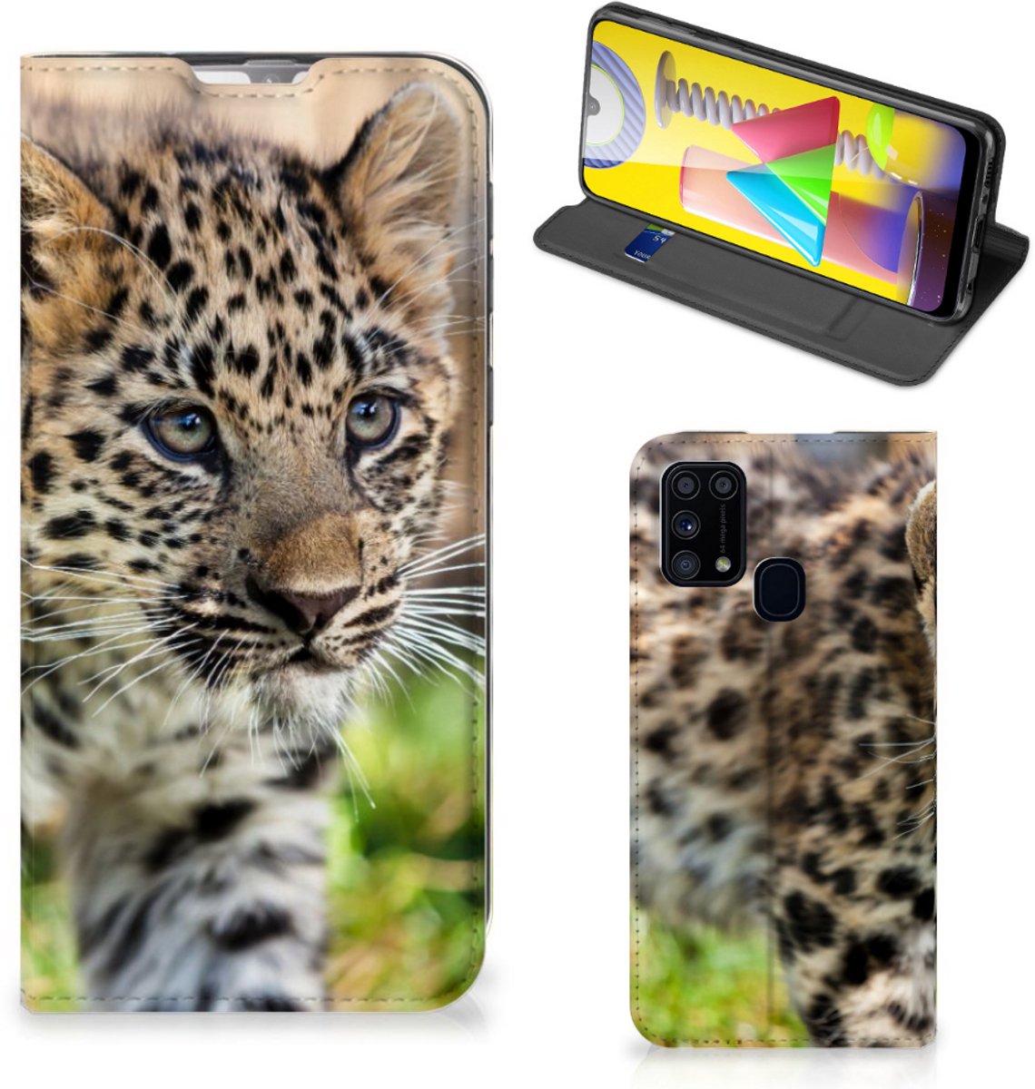 Samsung Galaxy M31 Hoesje maken Baby Luipaard