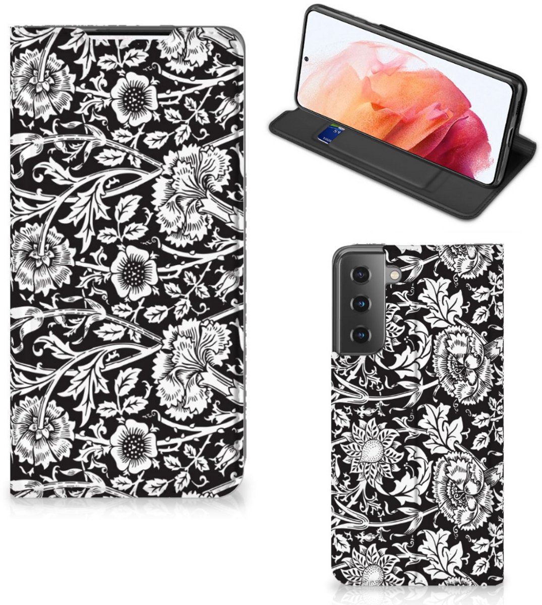Samsung Galaxy S21 Smart Cover Black Flowers