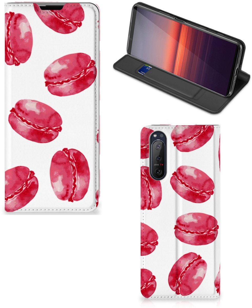 Sony Xperia 5 II Flip Style Cover Pink Macarons