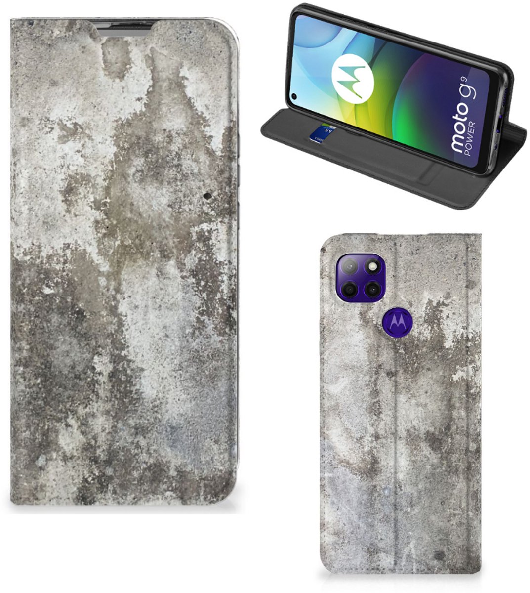 Motorola Moto G9 Power Standcase Beton Print