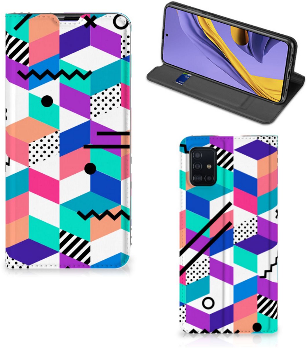Samsung Galaxy A51 Stand Case Blokken Kleurrijk