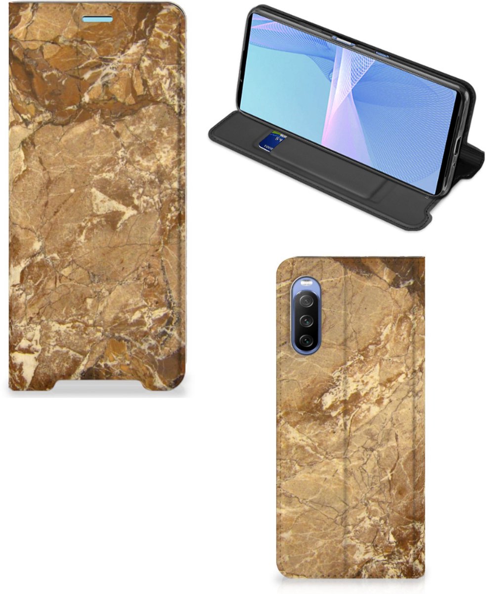 Sony Xperia 10 III Standcase Marmer Creme