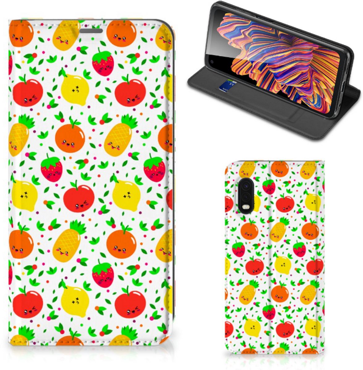 Samsung Xcover Pro Flip Style Cover Fruits