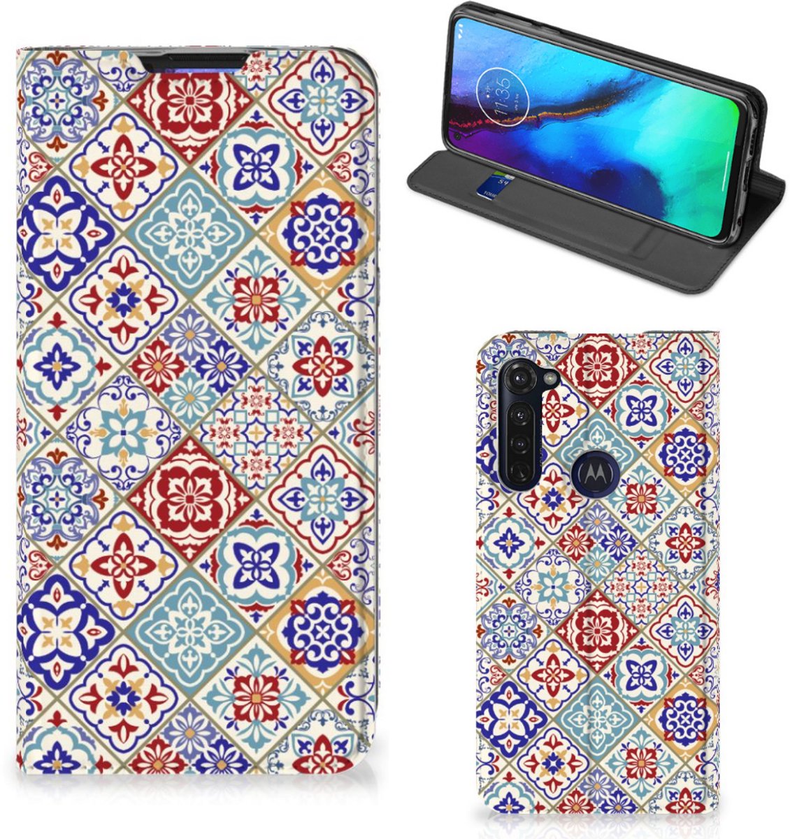 Motorola Moto G Pro Standcase Tiles Color