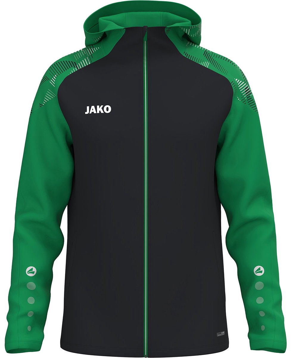 Jako Sonic Jas Met Kap Kinderen - Zwart / Groen | Maat: 164