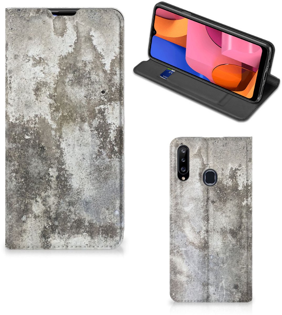 Samsung Galaxy A20s Standcase Beton Print