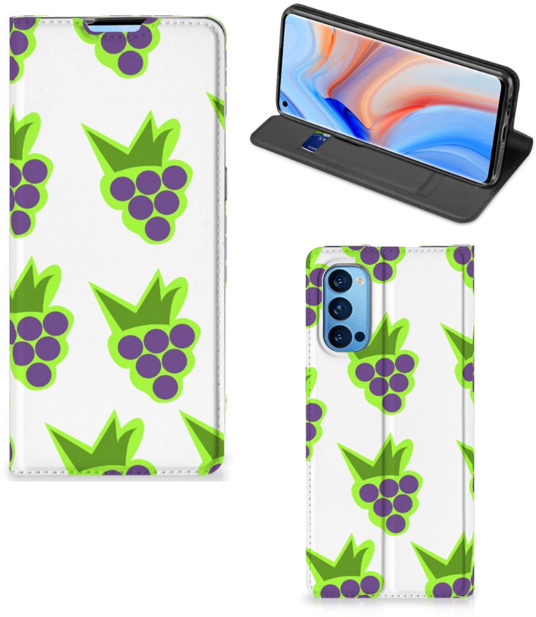 OPPO Reno4 Pro 5G Flip Style Cover Druiven