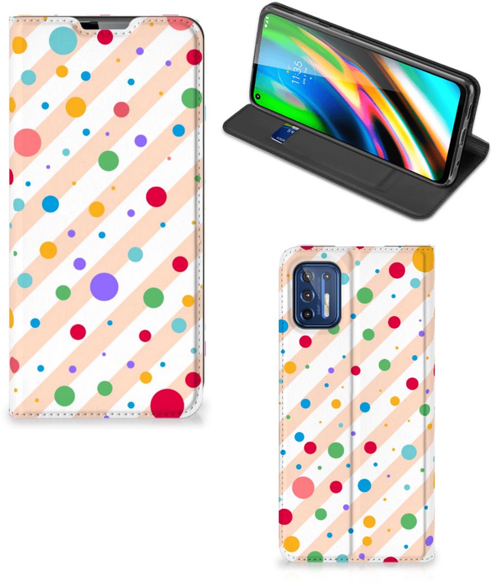 Motorola Moto G9 Plus Hoesje met Magneet Dots